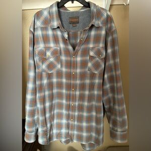 Northwest Territory Country Men’s Casual Plaid Shirt in Blue and Tan (3X)